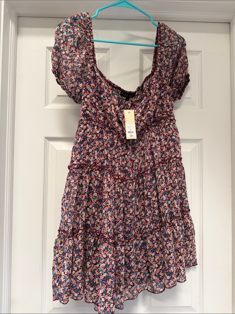Francesca’s Trixxi Floral Tiered Dress in Multicolor